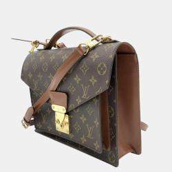 Louis Vuitton Brown Monogram Canvas Monceau Handbag with monogram