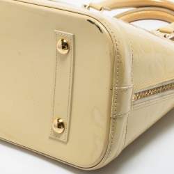 Pre Owned Louis Vuitton Blanc Corail Monogram Vernis Alma PM Bag