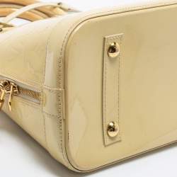 Pre Owned Louis Vuitton Blanc Corail Monogram Vernis Alma PM Bag