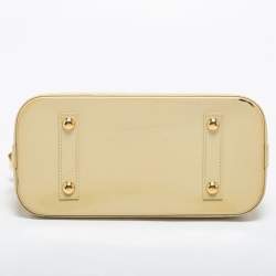 Pre Owned Louis Vuitton Blanc Corail Monogram Vernis Alma PM Bag