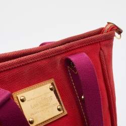 Pre Owned Louis Vuitton Rouge Toile Canvas Limited Edition Antigua Cabas MM Bag