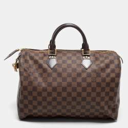 Pre Owned Louis Vuitton Damier Ebene Canvas Speedy 35 Bag