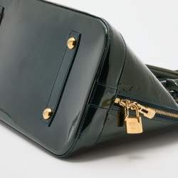 Pre Owned Louis Vuitton Vert Bronze Monogram Vernis Alma GM Bag