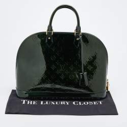 Pre Owned Louis Vuitton Vert Bronze Monogram Vernis Alma GM Bag