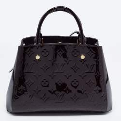 Pre Owned Louis Vuitton Amarante Monogram Vernis Montaigne BB Bag