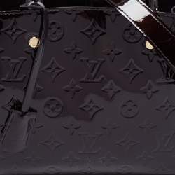 Pre Owned Louis Vuitton Amarante Monogram Vernis Montaigne BB Bag