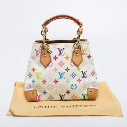 Pre Owned Louis Vuitton White Multicolor Monogram Canvas Audra Bag