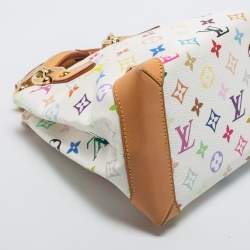 Pre Owned Louis Vuitton White Multicolor Monogram Canvas Audra Bag