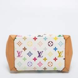 Pre Owned Louis Vuitton White Multicolor Monogram Canvas Audra Bag