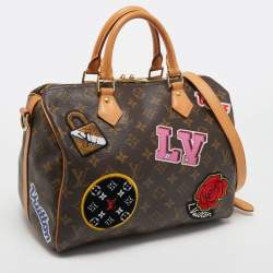 Pre Owned Louis Vuitton Patches Monogram Speedy Bandouliere 30 Bag