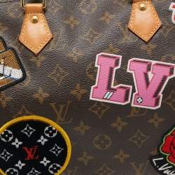 Pre Owned Louis Vuitton Patches Monogram Speedy Bandouliere 30 Bag