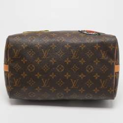 Pre Owned Louis Vuitton Patches Monogram Speedy Bandouliere 30 Bag