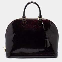Pre Owned Louis Vuitton Terre D'Ombre Monogram Vernis Alma GM Bag