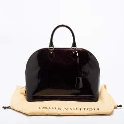 Pre Owned Louis Vuitton Terre D'Ombre Monogram Vernis Alma GM Bag