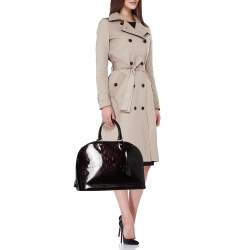 Pre Owned Louis Vuitton Terre D'Ombre Monogram Vernis Alma GM Bag