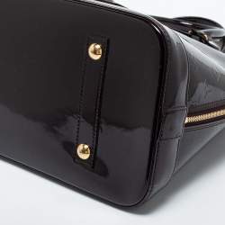Pre Owned Louis Vuitton Terre D'Ombre Monogram Vernis Alma GM Bag