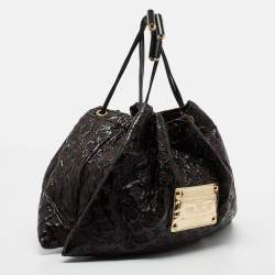 Pre Owned Louis Vuitton Black/Brown Vinyl Monogram Squishy Bag