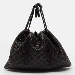 Pre Owned Louis Vuitton Black/Brown Vinyl Monogram Squishy Bag