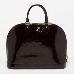Pre Owned Louis Vuitton Amarante Monogram Vernis Alma GM Bag