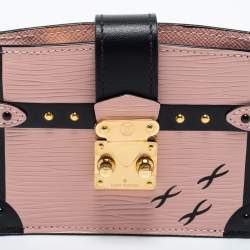 Louis Vuitton Rose Ballerine/Black Epi Leather Trunk Multicartes Wallet