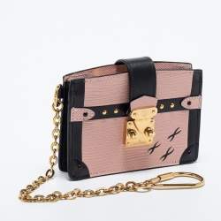 Louis Vuitton Rose Ballerine/Black Epi Leather Trunk Multicartes Wallet