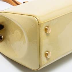 Pre Owned Louis Vuitton Citrine Monogram Vernis Brea MM Bag