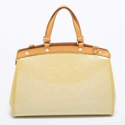 Pre Owned Louis Vuitton Citrine Monogram Vernis Brea MM Bag