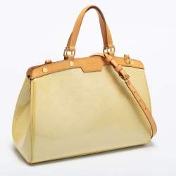 Pre Owned Louis Vuitton Citrine Monogram Vernis Brea MM Bag