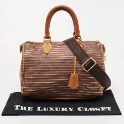 Pre Owned Louis Vuitton Peche Monogram Canvas and Leather Limited Edition Eden Speedy 30 Bag