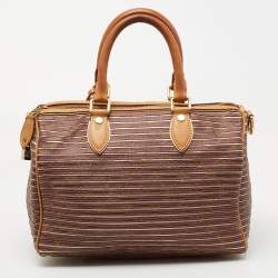 Pre Owned Louis Vuitton Peche Monogram Canvas and Leather Limited Edition Eden Speedy 30 Bag