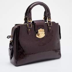 Pre Owned Louis Vuitton Amarante Monogram Vernis Melrose Avenue Bag
