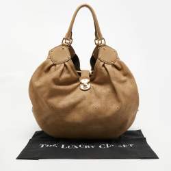 Pre Owned Louis Vuitton Biscuit Monogram Mahina Leather L Bag