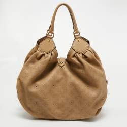 Pre Owned Louis Vuitton Biscuit Monogram Mahina Leather L Bag