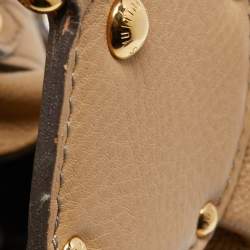 Pre Owned Louis Vuitton Biscuit Monogram Mahina Leather L Bag