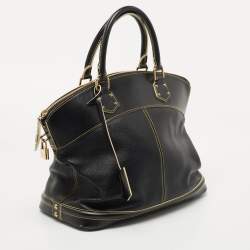 مملوكة مسبقًا Louis Vuitton Black Suhali Leather Lockit MM Bag 