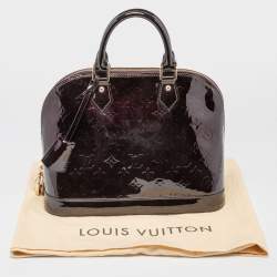 Pre Owned Louis Vuitton Amarante Monogram Vernis Leather Alma PM Bag