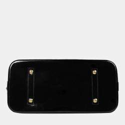 Pre Owned Louis Vuitton Black Monogram Vernis Alma GM Bag