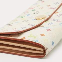 Louis Vuitton White Monogram Multicolore Canvas Sarah Wallet