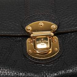 Louis Vuitton Black Monogram Mahina Leather Amelia Wallet