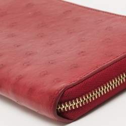 Louis Vuitton Red Ostrich Zippy Wallet