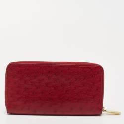 Louis Vuitton Red Ostrich Zippy Wallet