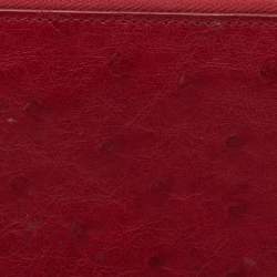Louis Vuitton Red Ostrich Zippy Wallet