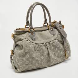 Pre Owned Louis Vuitton Monogram Denim Neo Cabby MM Bag