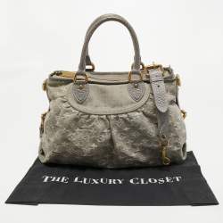 Pre Owned Louis Vuitton Monogram Denim Neo Cabby MM Bag
