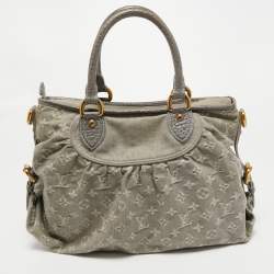 Pre Owned Louis Vuitton Monogram Denim Neo Cabby MM Bag