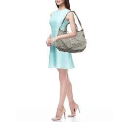 Pre Owned Louis Vuitton Monogram Denim Neo Cabby MM Bag