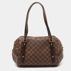 Pre Owned Louis Vuitton Damier Ebene Canvas Rivington GM Bag