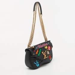 Pre Owned Louis Vuitton Black Leather New Wave Patches MM Bag