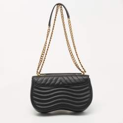 Pre Owned Louis Vuitton Black Leather New Wave Patches MM Bag
