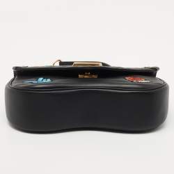 Pre Owned Louis Vuitton Black Leather New Wave Patches MM Bag